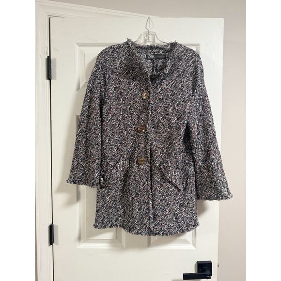 Zara Lightweight Multicolor tweed jacket- Size S - Picture 1 of 4